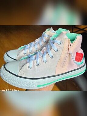 Sz 4 Big Girl's CONVERSE CTAS ZIP HI 'Vapor Pink' Casual Shoes